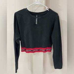 Victoria’s Secret work out top cropped in black and red Long Sleeve